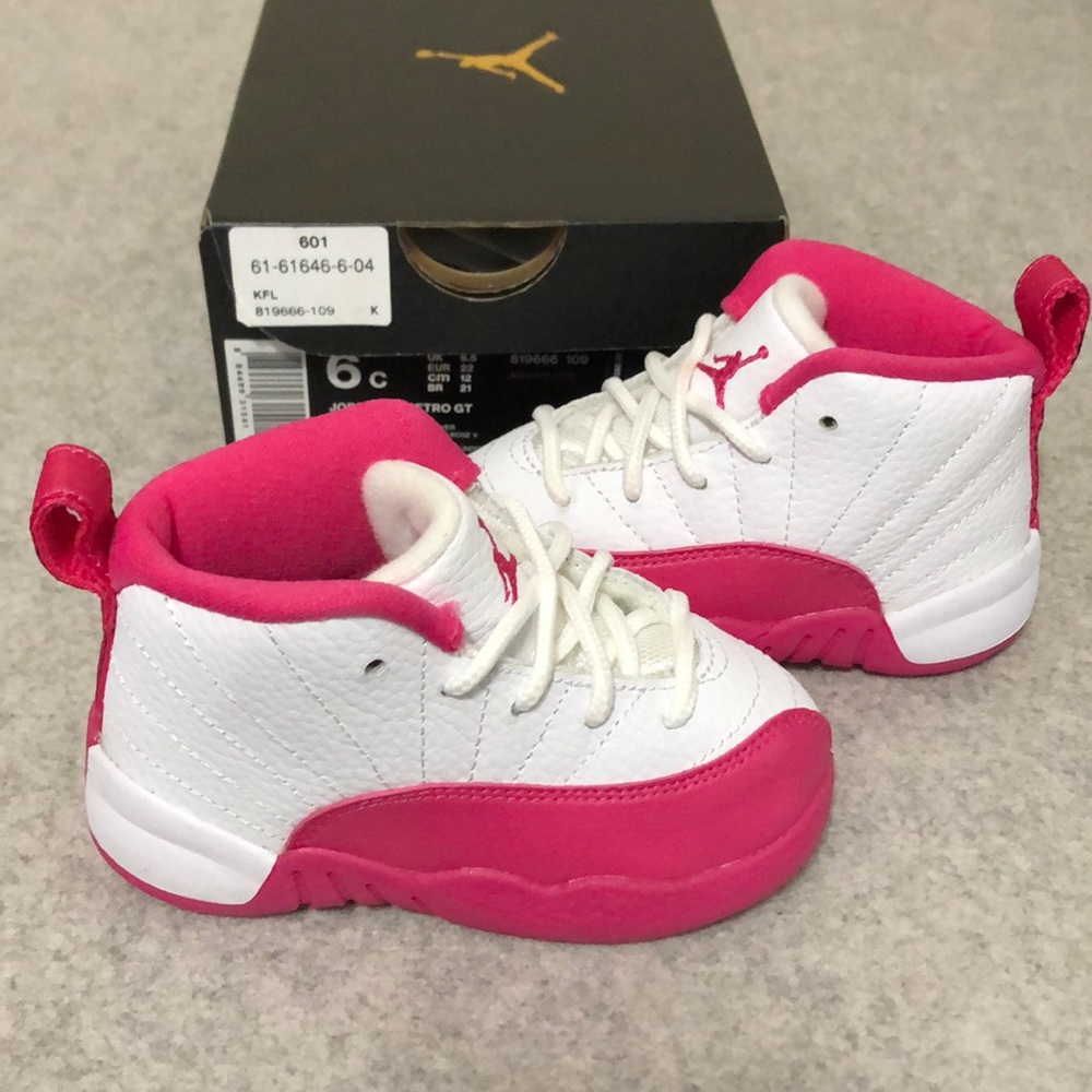 NIB Jordan Retro 12 toddler white & pink